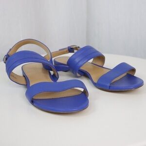 TALBOTS Keri Soft Nappa Leather Navy Blue Sandals | NEW